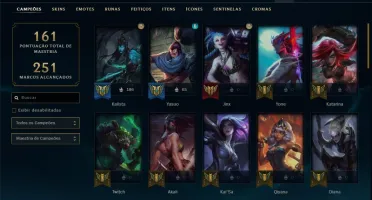 Conta prata 4 com 21 skins e 48 champs