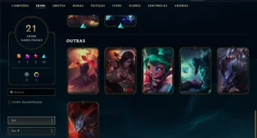 Conta prata 4 com 21 skins e 48 champs