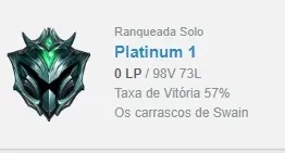 Conta League of Legends Platina 2