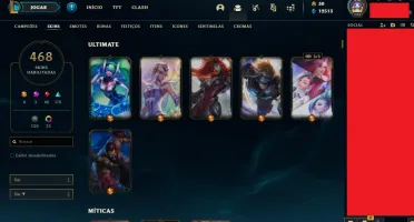 CONTA DA SEASON 1, D3, 468 SKINS COM RARAS