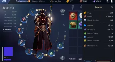 Conta MIR4 - SA11 - LVL 72 - 86K DE CP - PET ÉPICO