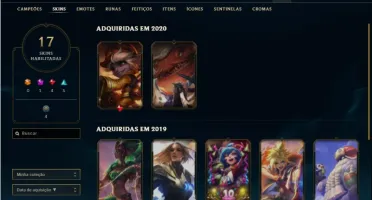 Conta unranked com 46 Champs e 17 Skins + 1 Espolio de skin