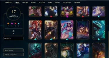 Conta unranked com 46 Champs e 17 Skins + 1 Espolio de skin