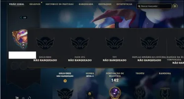 Conta unranked com 46 Champs e 17 Skins + 1 Espolio de skin