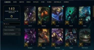 Conta unranked com 46 Champs e 17 Skins + 1 Espolio de skin