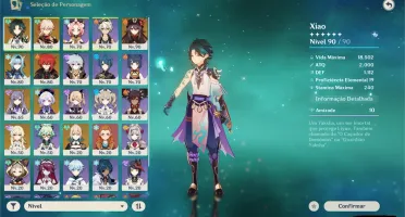 Conta genshin impact AR 56 + 8P 5* + 3 armas 5*