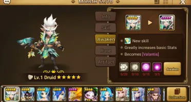 Reroll Summoners War lvl10 com Druid Light - Valantis