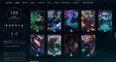 Bronze 2 com TODOS os Champs e 120 Skins ( MID / JG )
