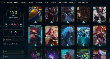 Bronze 2 com TODOS os Champs e 120 Skins ( MID / JG )