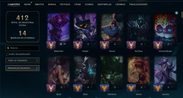 Bronze 2 com TODOS os Champs e 120 Skins ( MID / JG )