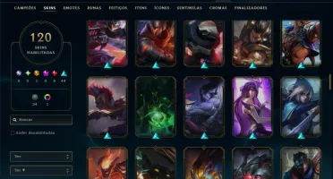 Bronze 2 com TODOS os Champs e 120 Skins ( MID / JG )