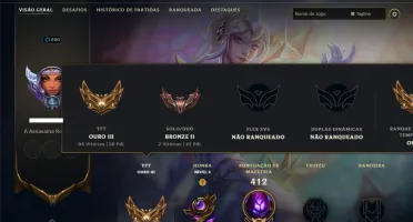 Bronze 2 com TODOS os Champs e 120 Skins ( MID / JG )
