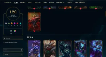 Bronze 2 com TODOS os Champs e 120 Skins ( MID / JG )