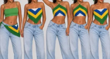 Bandana Brasil de crochê