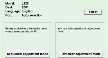 Reset Epson Almofadas com Tinta Cheia - L120