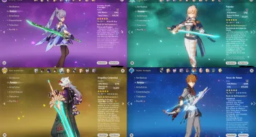 CONTA GENSHIN AR59✨13 LENDÁRIOS⭐10 ARMAS 5⭐HUTAO C1+HOMA E+