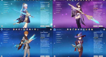 CONTA GENSHIN AR59✨13 LENDÁRIOS⭐10 ARMAS 5⭐HUTAO C1+HOMA E+