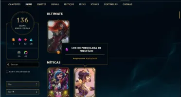 Conta bronze 3 com 125 Champ e 136 Skins+ 1 Prestigio da lux