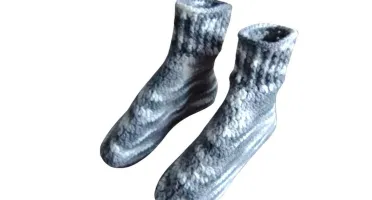Pantufa de Lã Adulto Cinza Mescla 36