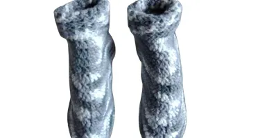 Pantufa de Lã Adulto Cinza Mescla 36