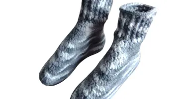 Pantufa de Lã Adulto Cinza Mescla 36