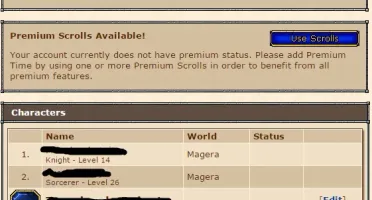 Tibia RP lvl 93 em MAGERA - 7 dias double exp + premium!