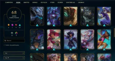 Unranked com 140 Champs e 68 Skins ( JG / MID / TOP )