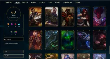 Unranked com 140 Champs e 68 Skins ( JG / MID / TOP )