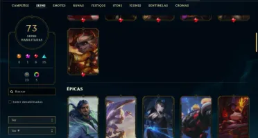 Ouro 4 com 125 Champs e 73 Skins + 5 Vitoriosas