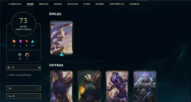 Ouro 4 com 125 Champs e 73 Skins + 5 Vitoriosas