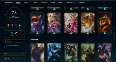Ouro 4 com 125 Champs e 73 Skins + 5 Vitoriosas