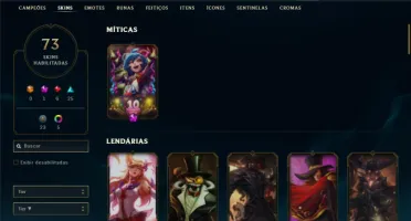 Ouro 4 com 125 Champs e 73 Skins + 5 Vitoriosas