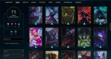 Ouro 4 com 125 Champs e 73 Skins + 5 Vitoriosas