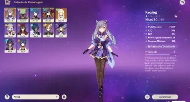 Conta Genshin AR17, No Garantido, com Mona, Keqing, Xingqiu