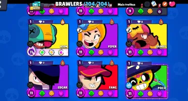 Conta brawl stars 66K, 104/104 BRAWLERS, 40+ HIPERCARGAS,40p