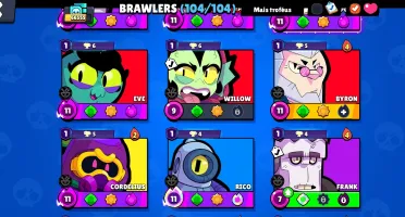 Conta brawl stars 66K, 104/104 BRAWLERS, 40+ HIPERCARGAS,40p