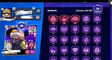 Conta brawl stars 66K, 104/104 BRAWLERS, 40+ HIPERCARGAS,40p