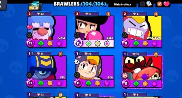 Conta brawl stars 66K, 104/104 BRAWLERS, 40+ HIPERCARGAS,40p