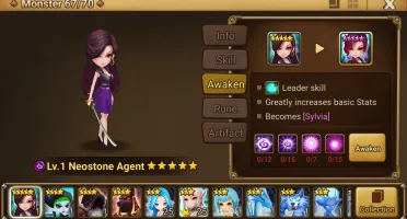 Reroll Summoners War lvl10 com Neostone Agent Dark - Sylvia