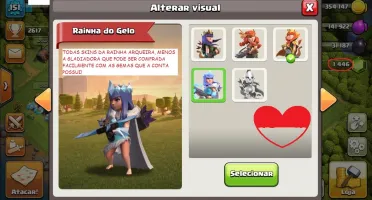 CONTA CLASH OF CLANS CV11 - 1446 GEMAS - TODAS SKINS DA QUEN