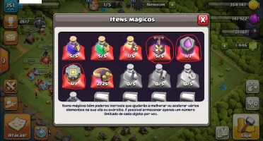 CONTA CLASH OF CLANS CV11 - 1446 GEMAS - TODAS SKINS DA QUEN