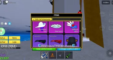 conta blox fruits, lvl max, robux gastos, soul guitar etc