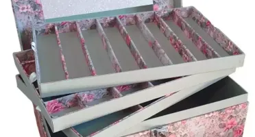 Caixa Grande Floral com 5 Andares para Joias e Bijuterias