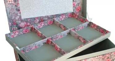 Caixa Grande Floral com 5 Andares para Joias e Bijuterias