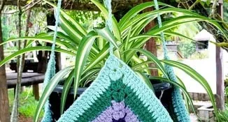Cestinha / Suporte para Vaso em Crochê