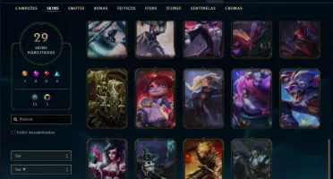 Conta prata 4 com 29 skins e 111 champs
