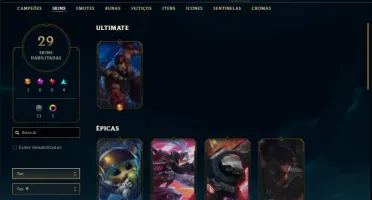 Conta prata 4 com 29 skins e 111 champs