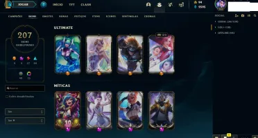 Conta de LOL com 207 skins