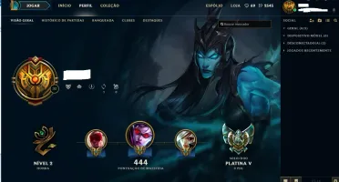 Conta League of Legends 107 CHAMP,PLATINA V,44 SKINS