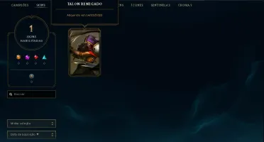 CONTA PLATINA MAIN TALON LEAGUE OF LEGENDS